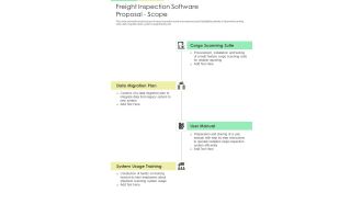 Freight Inspection Software Proposal Scope One Pager Sample Example Document