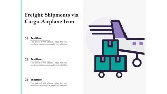 Freight Shipments Via Cargo Airplane Icon Ppt PowerPoint Presentation Gallery Slide PDF
