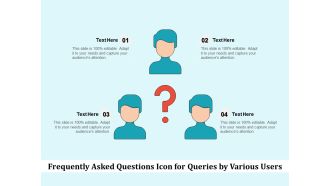 Frequently Asked Questions Icon For Queries By Various Users Ppt PowerPoint Presentation Gallery Styles PDF