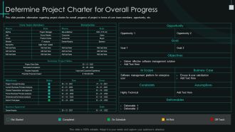 Fundamental PMP Elements Of IT Projects IT Determine Project Charter For Overall Progress Infographics PDF