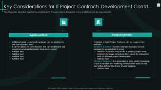 Fundamental PMP Elements Of IT Projects IT Key Considerations For It Project Contracts Development Contd Ideas PDF