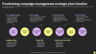 Fundraising Campaign Management Strategic Plan Timeline Download PDF