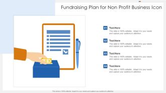Fundraising Plan For Non Profit Business Icon Formats PDF