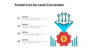 Funnel Icon For Lead Conversion Ppt PowerPoint Presentation Gallery Guidelines PDF