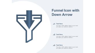 Funnel Icon With Down Arrow Ppt PowerPoint Presentation Infographics Gallery