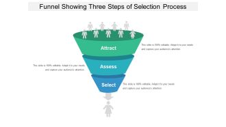 Funnel Showing Three Steps Of Selection Process Ppt PowerPoint Presentation Icon Influencers PDF