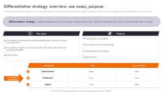Gaining Competitive Edge Differentiation Strategy Overview Use Cases Purpose Elements PDF