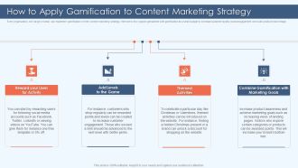 Gamification Strategy For Business Promotion How To To Content Marketing Strategy Professional PDF