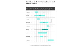 Gantt Chart For Efficient Business Development Methods Proposal One Pager Sample Example Document