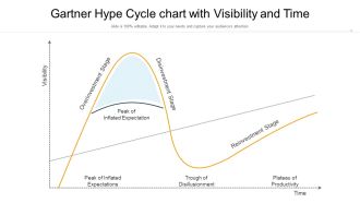 Gartner Hype Cycle Chart With Visibility And Time Ppt PowerPoint Presentation Gallery Themes PDF