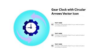 Gear Clock With Circular Arrows Vector Icon Ppt PowerPoint Presentation Pictures Background Designs PDF