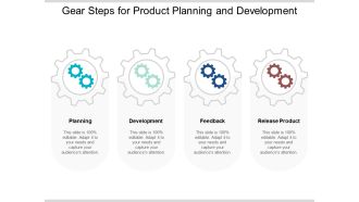 Gear Steps For Product Planning And Development Ppt PowerPoint Presentation Model Influencers