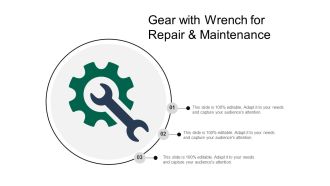 Gear With Wrench For Repair And Maintenance Ppt Powerpoint Presentation File Skills