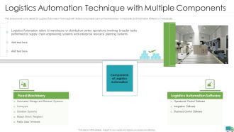 Generating Logistics Value Business Logistics Automation Technique With Multiple Components Introduction PDF
