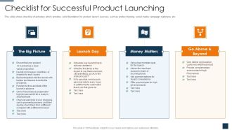 Go To Market Strategy For New Product Checklist For Successful Product Launching Professional PDF