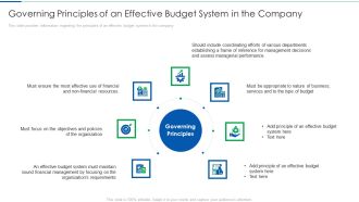 Governing Principles Of An Effective Budget System In The Company Slides PDF