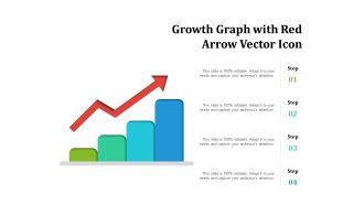 Growth Graph With Red Arrow Vector Icon Ppt PowerPoint Presentation Pictures Graphics Tutorials
