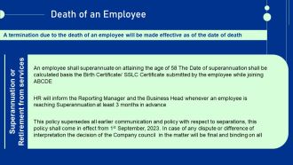 Guide For Staff Termination Policy Death Of An Employee Structure PDF