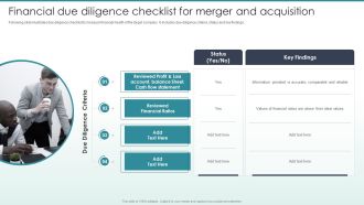 Guide To Mergers And Acquisitions Financial Due Diligence Checklist For Merger And Acquisition Graphics PDF