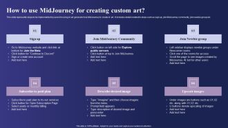 Guide To Use Chatgpt Prompts For AI Art Generation How To Use Midjourney For Creating Custom Art Brochure PDF