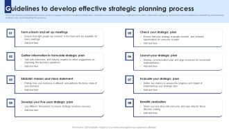 Guidelines To Develop Effective Strategic Planning Process Clipart PDF