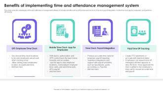 HRMS Execution Plan Benefits Of Implementing Time And Attendance Management System Ideas PDF