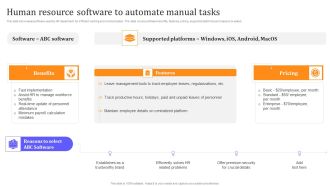 HR Communication Strategy For Workforce Engagement Human Resource Software To Automate Manual Tasks Ideas PDF