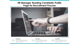 HR Manager Reading Candidate Profile Page For Recruitment Process Ppt PowerPoint Presentation Gallery Images PDF