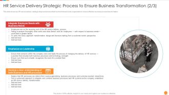 HR Service Delivery Strategic Process Providing HR Service To Improve Infographics PDF