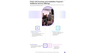 HVAC Unit Purchase And Installation Proposal Additional Service Offerings One Pager Sample Example Document
