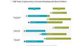 Half Yearly Cryptocurrency Curriculum Roadmap With Bitcoin Platform Graphics