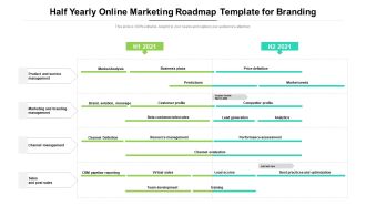 Half Yearly Online Marketing Roadmap Template For Branding Microsoft