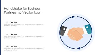 Handshake For Business Partnership Vector Icon Ppt Layouts Layout Ideas PDF