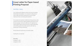 Hardbound Printing Cover Letter For Paper Based Printing Proposal Ppt Show Example Introduction PDF