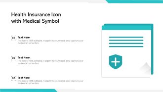 Health Insurance Icon With Medical Symbol Ppt PowerPoint Presentation File Templates PDF