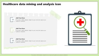 Healthcare Data Mining And Analysis Icon Ppt PowerPoint Presentation Styles Diagrams PDF