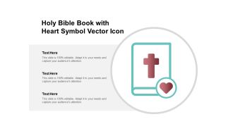 Holy Bible Book With Heart Symbol Vector Icon Ppt PowerPoint Presentation Show Layout