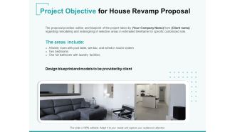 Home Remodeling Proposal Project Objective For House Revamp Proposal Ppt PowerPoint Presentation Professional Example Topics PDF