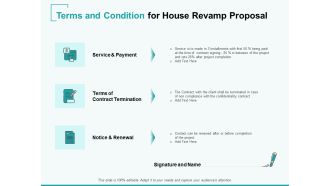 Home Remodeling Proposal Terms And Condition For House Revamp Proposal Ppt PowerPoint Presentation Model Outline PDF