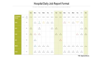 Hospital Daily Job Report Format Ppt PowerPoint Presentation Outline File Formats