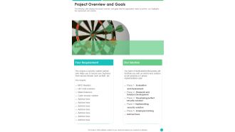 House Safety Gadget Installment Proposal Project Overview And Goals One Pager Sample Example Document
