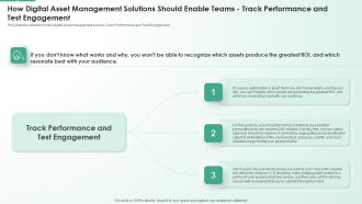 How Digital Asset Management Solutions Should Enable Teams Track Performance And Test Engagement Professional PDF