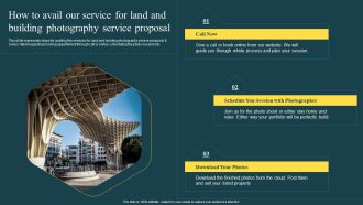 How To Avail Our Service For Land And Building Photography Service Proposal Ppt Model Example Topics PDF