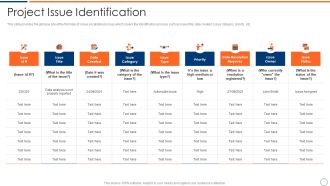 How To Intensify Project Threats Project Issue Identification Information PDF