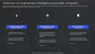 Human Augmented Machine Learning IT Overview Of Augmented Intelligence Provider Company Sample PDF