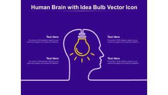 Human Brain With Idea Bulb Vector Icon Ppt PowerPoint Presentation Show Slide Portrait