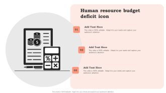 Human Resource Budget Deficit Icon Structure PDF