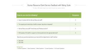 Human Resource Client Service Feedback With Rating Scale Ppt PowerPoint Presentation Visual Aids Gallery PDF