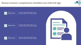Human Resource Competencies Checklist Icon With Tick Sign Sample PDF