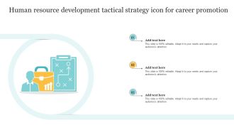 Human Resource Development Tactical Strategy Icon For Career Promotion Inspiration PDF